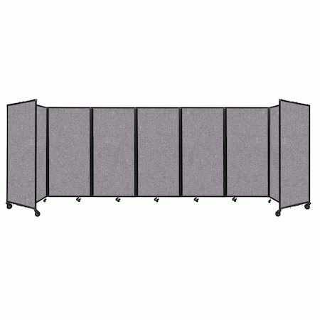 Versare Room Divider 360 Folding Portable Partition 19'6" x 6' Cloud Gray Fabric 1172708